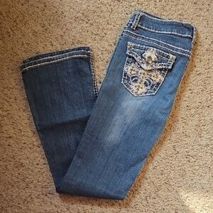Miss Chic Jeans Blue Boot Cut with Embellished Pocket